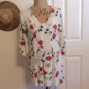 blu pepper red yellow flowers floral poppies mini size S Spring Summer dress